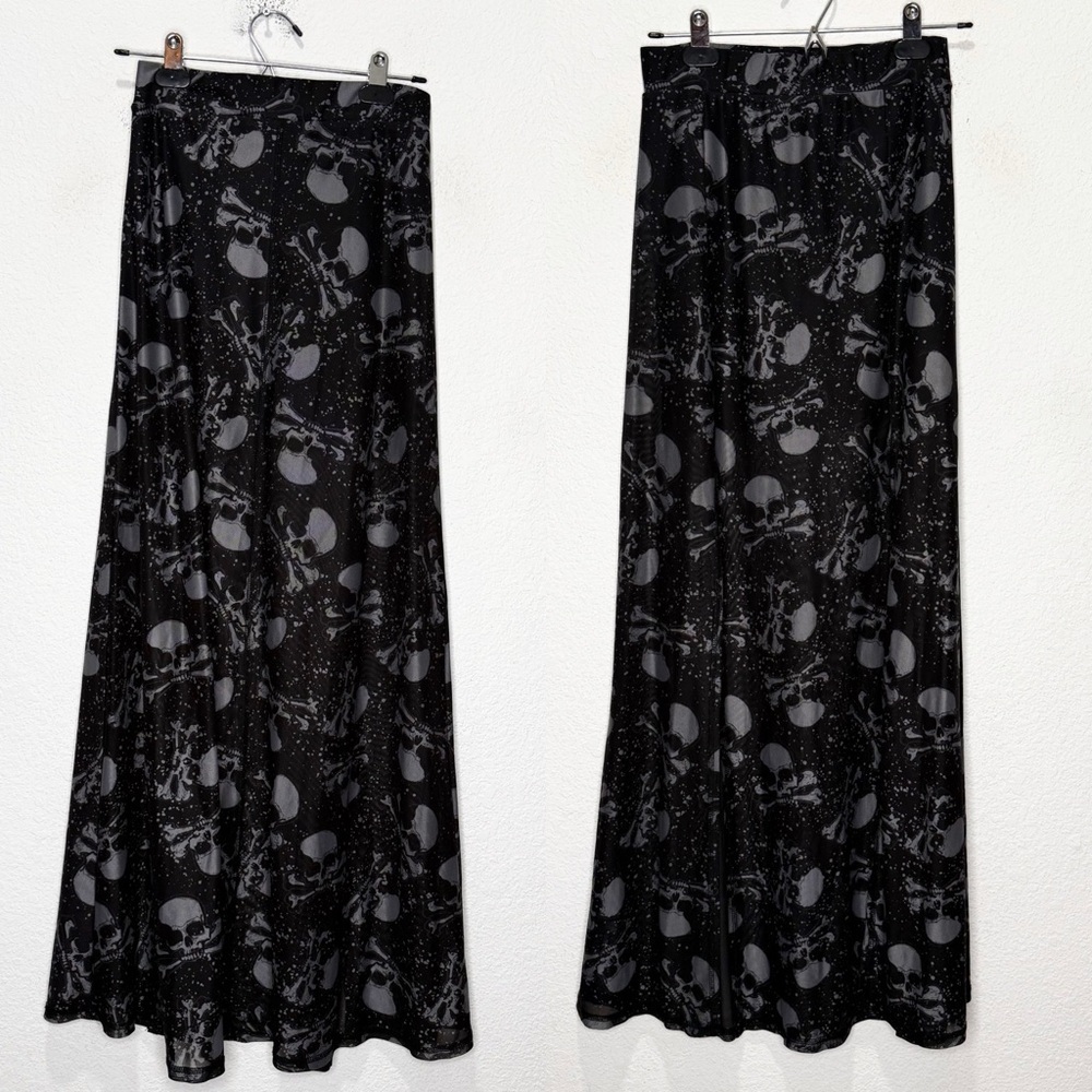 Killstar Waxwork Maxi Skirt Sheer Mesh Skulls Witchy Goth — image 3 of 7